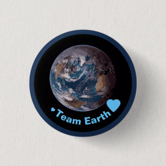 "Team Earth" Blue Marble Button