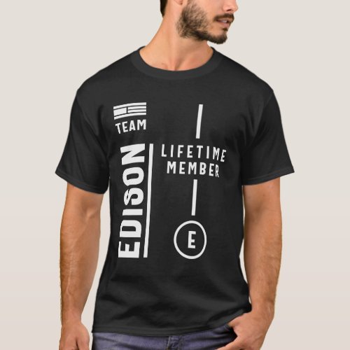 Team Edison Lifetime Member Personalized Name  T_Shirt