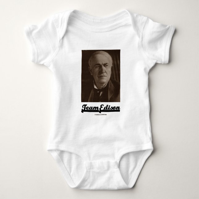 Team Edison (Thomas Alva Edison) Baby Bodysuit (Front)