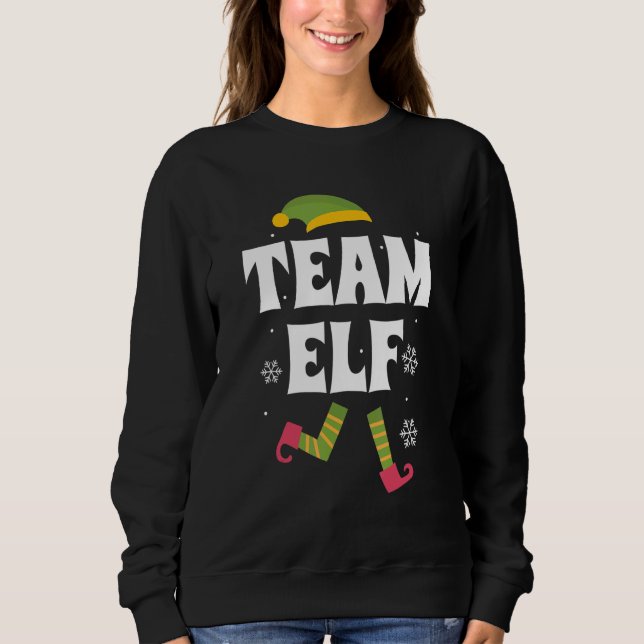 Team Elf Family Group Matching Christmas Pajama Pa Sweatshirt (Front)