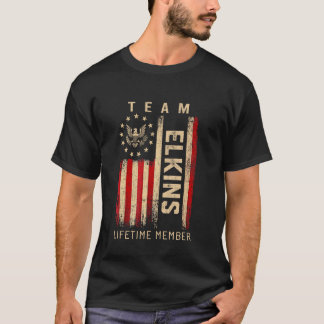 Team ELKINS Lifetime Member American Flag T-Shirt