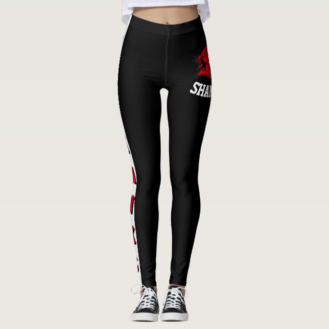 Team & Fan Black/Red/White Mascot Leggings (Front)