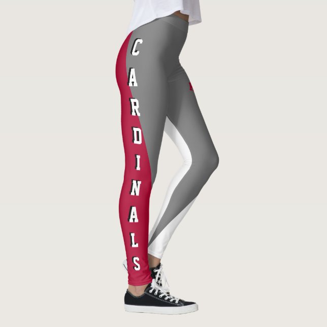 Team & Fan Cardinal Red/Gray/White Mascot Leggings (Right)