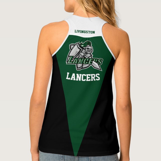Team & Fan Green/Black/White Women's Tank Top (Back)