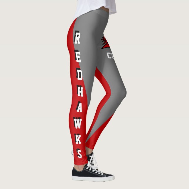 Team & Fan Red and Gray Redhawk Mascot Leggings (Right)