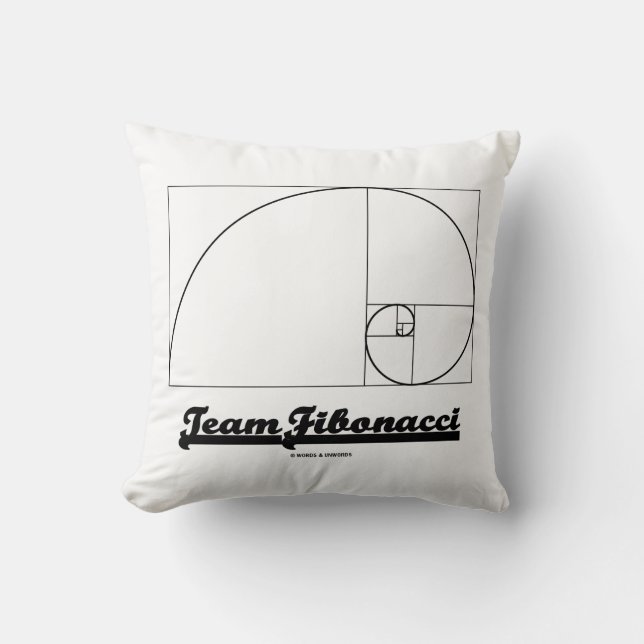 Team Fibonacci (Fibonacci Spiral) Throw Pillow (Front)