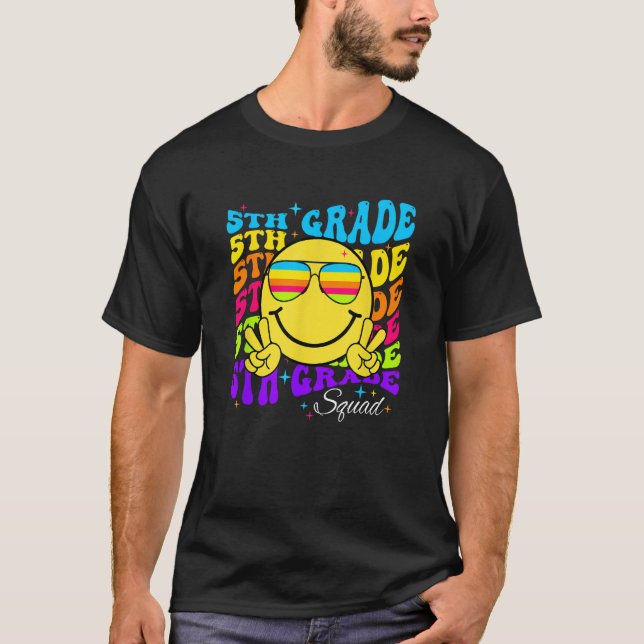 Team Fifth 5th Grade Squad Teacher Boys Girls Back T-Shirt (Front)