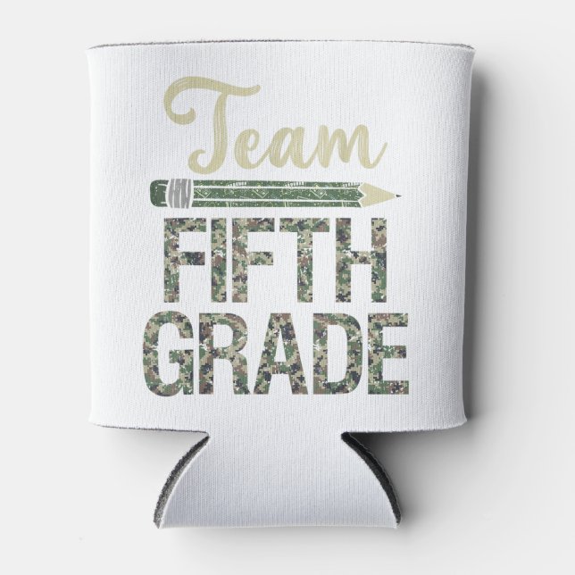 Team Fifth Grade Back To School Day Camo Teachers Can Cooler (Front)