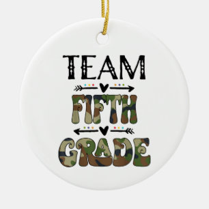Team Fifth Grade Back To School Day Camo Teachers Ceramic Ornament