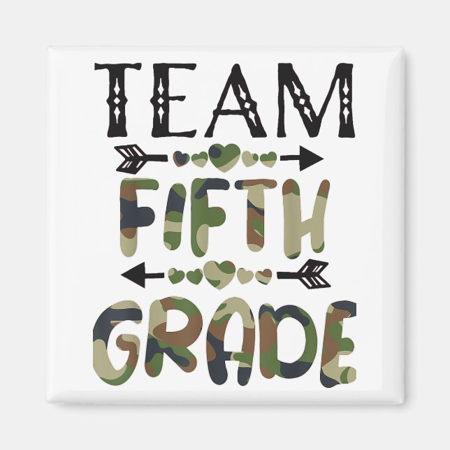 Team Fifth Grade Back To School Day Camo Teachers Magnet (Front)