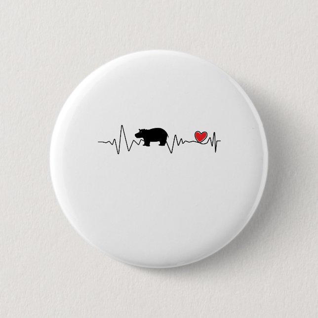 Team Fiona Baby Hippo  Love Hippopotamus Button (Front)