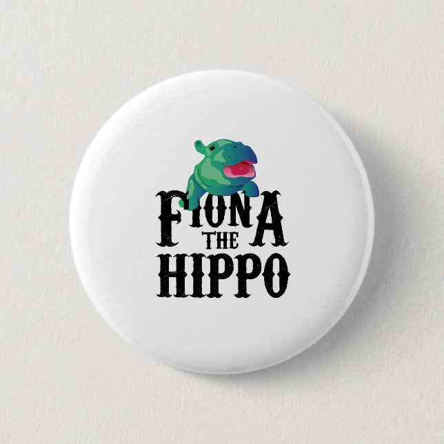 Team Fiona The Hippo Love Hippopotamuss Pinback Button (Front)