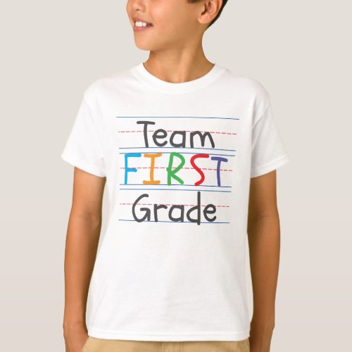 Team First Grade Back to School Kids Shirt