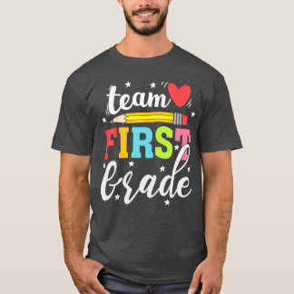 Team First Grade Colorful Back to School Teachers T-Shirt