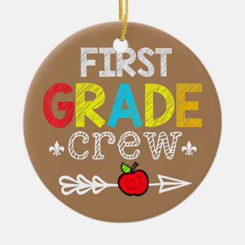 Team First Grade Teacher Student Back To School Ceramic Ornament