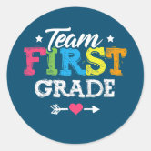 First Grade Team 1st Grade Back To School Teacher Classic Round Sticker