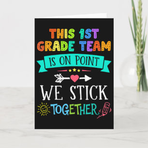 Team First Grade We Stick 100 Days Of School Kinde Card
