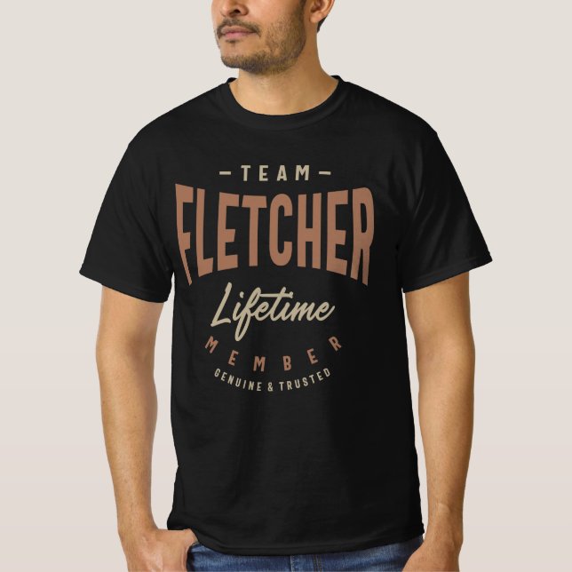 Team Fletcher Lifetime Member Personalized Name  T-Shirt (Front)