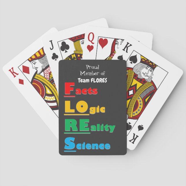 Team FLORES - Facts, Logic, Reality, Science Poker Cards (Back)
