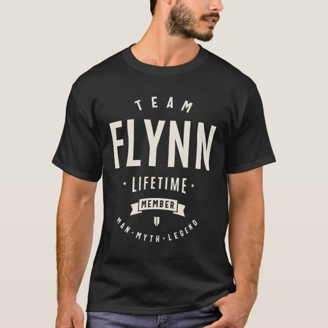 Team Flynn Lifetime Member Funny Name Flynn T-Shirt (Front)