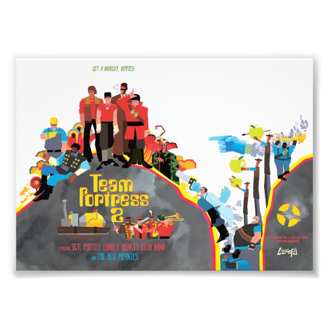 Team Fortress Sargeant Pootis small art print (Front)