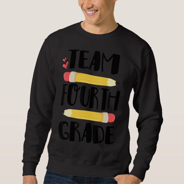 Team Fourth Grade  4th Back To School Teacher Stud Sweatshirt (Front)