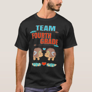 Team Fourth Grade Hedgehogs Teacher Student Back T T-Shirt