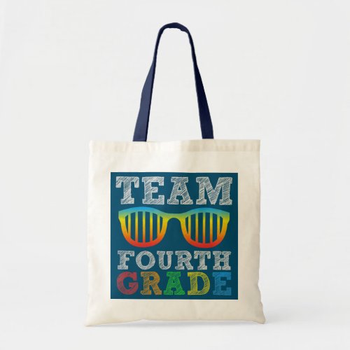 Team Fourth Grade Retro Summer Design Teacher Tote Bag