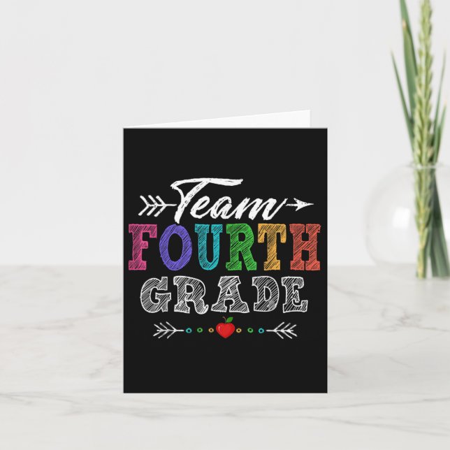 Team Fourth Grade Teacher Student Funny Back To Sc Card (Front)