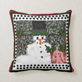 Team Fran Snowman black design Throw Pillow