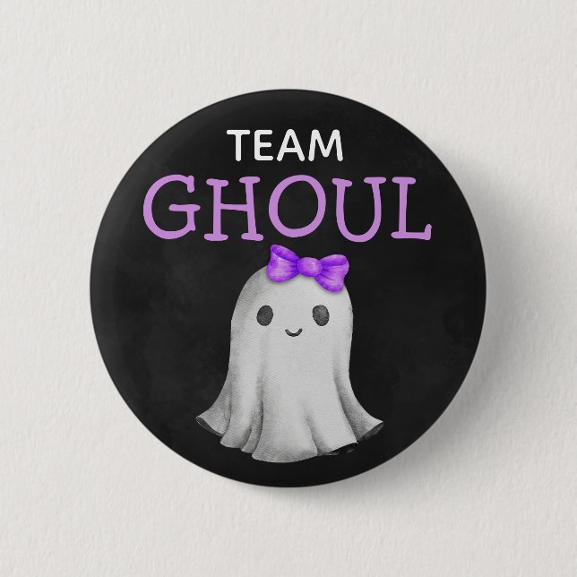 Team Ghoul Halloween gender reveal Button (Front)