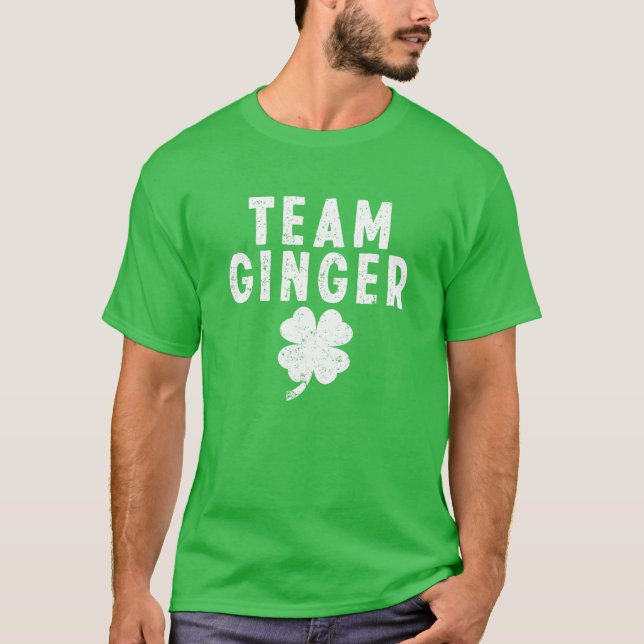 Team Ginger Funny Cute Red Head St Saint Patricks T-Shirt (Front)