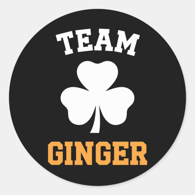 Team Ginger Red Head Funny Irish St Patrick's Day Classic Round Sticker (Front)