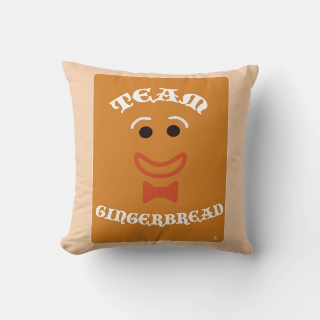 Team Gingerbread Funny Christmas Motto Design Throw Pillow (Front)