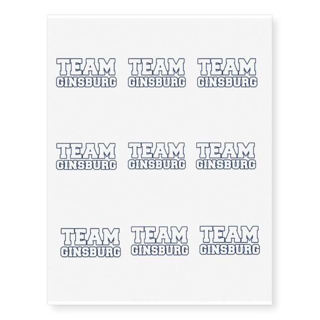 TEAM GINSBURG TEMPORARY TATTOOS (Front)