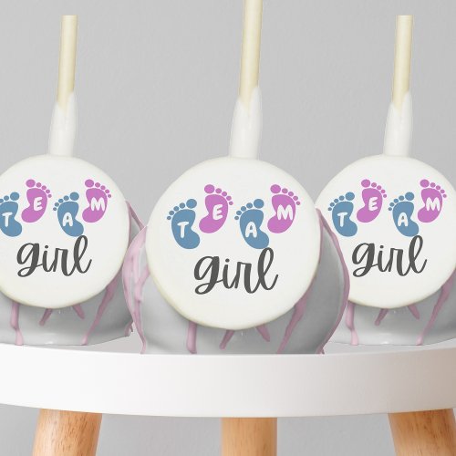 Team Girl Baby Feet Gender Reveal Baby Shower Cake Pops