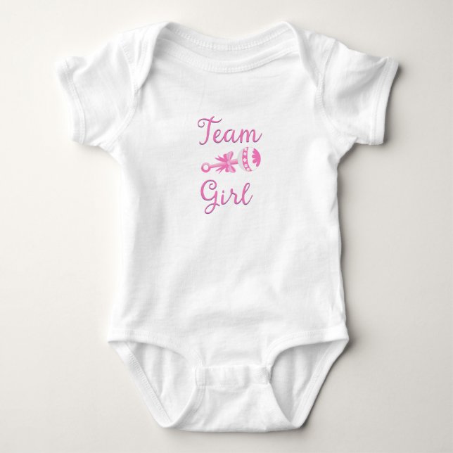 Team Girl Baby Gender Reveal Bodysuit (Front)
