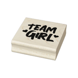 Team Girl Baby Shower Rubber Stamp