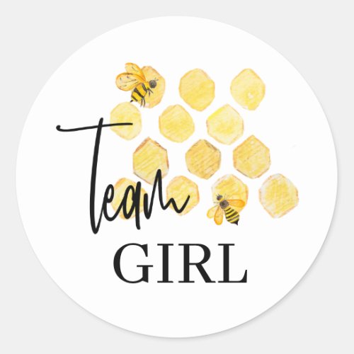 Team Girl Bee Theme Gender Reveal Stickers