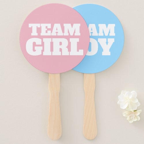 Team Girl  Boy Gender Reveal Party Sign Fans