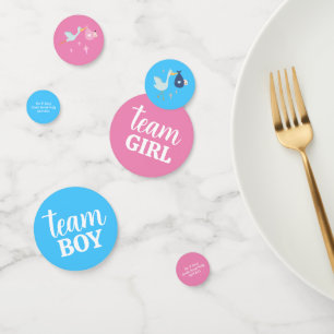 Team Girl Boy Pink Blue Gender Reveal Party Custom Confetti