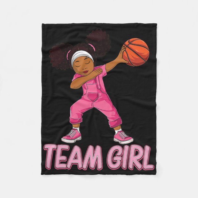 Team Girl Bysketbyll Bbyll Player  Fleece Blanket (Front)
