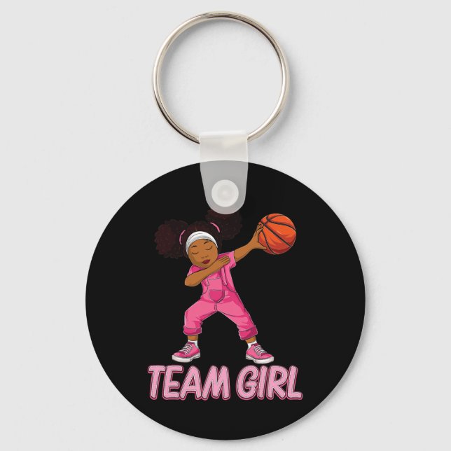 Team Girl Bysketbyll Bbyll Player  Keychain (Front)