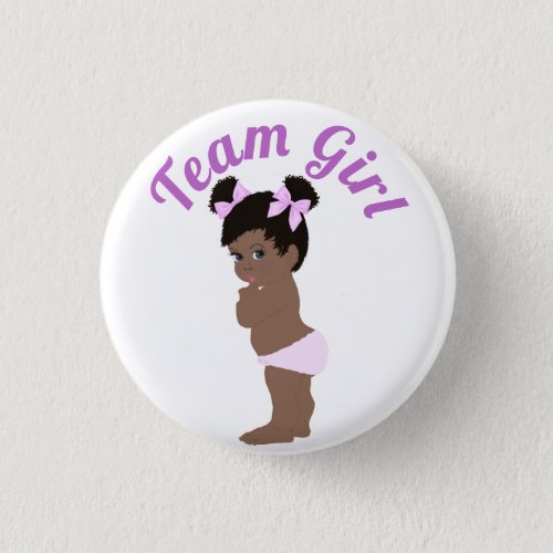 Team Girl Cute Baby Gender Reveal Button