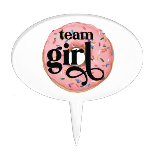 Team Girl Donut Gender Reveal Cake Topper