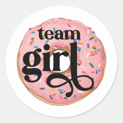 Team Girl Donut Gender Reveal Sticker