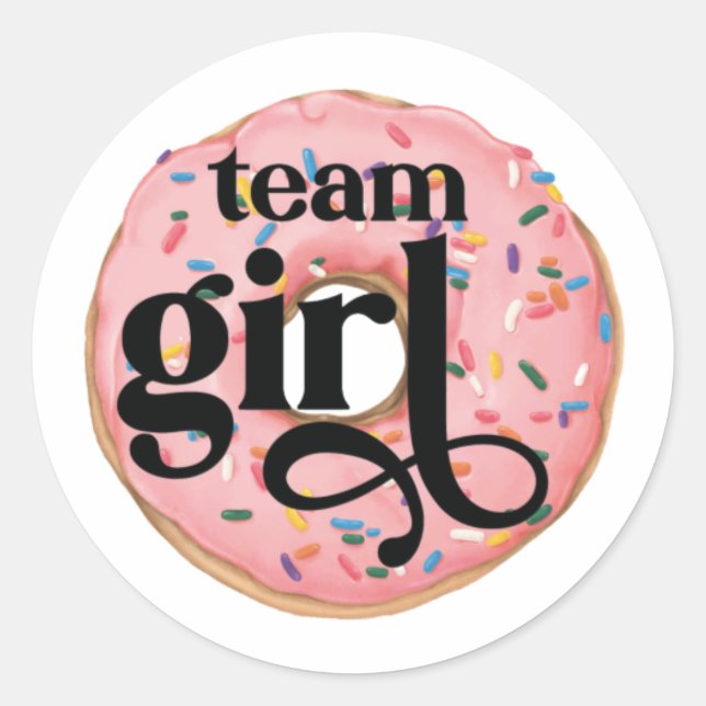 Team Girl Donut Gender Reveal Sticker (Front)