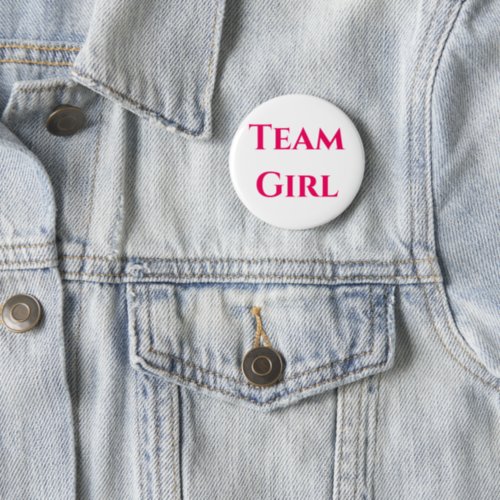 Team Girl Gender Reveal Button