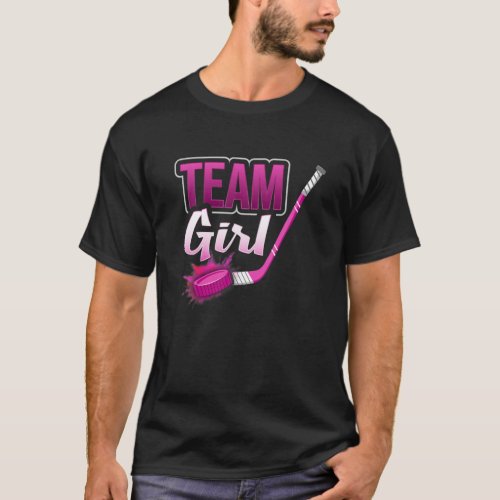 Team Girl Gender Reveal Hockey Baby Shower Party G T_Shirt
