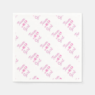 Team Girl Gender Reveal Party Gear Napkins